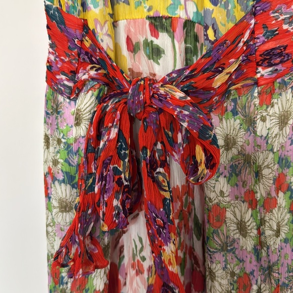 Anthropologie Yellow Ruched Tie Front Sundress - Picture 5 of 6